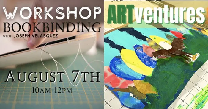 Book Binding Workshop + ARTventures Pop-up: August 7 & 14