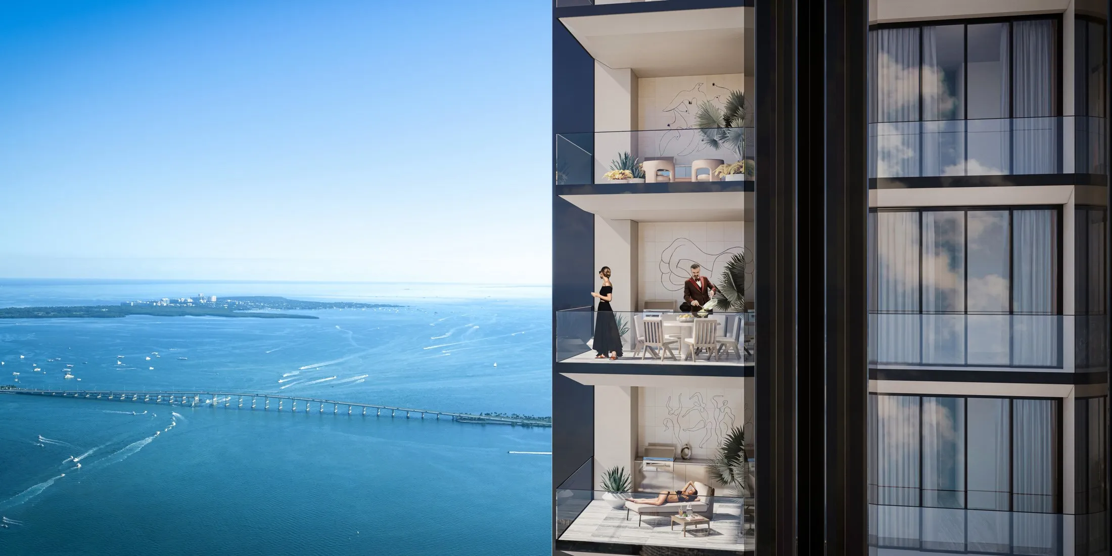 Rendering of Major Residences Brickell Miami Views via JDS