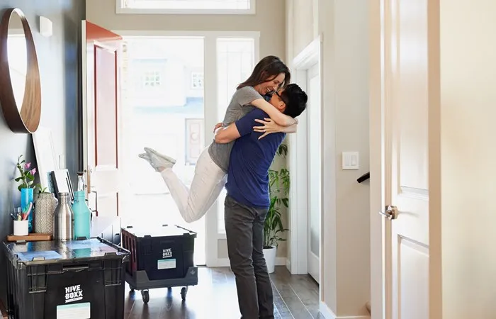 Couple moving in