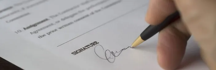 Signing a contract