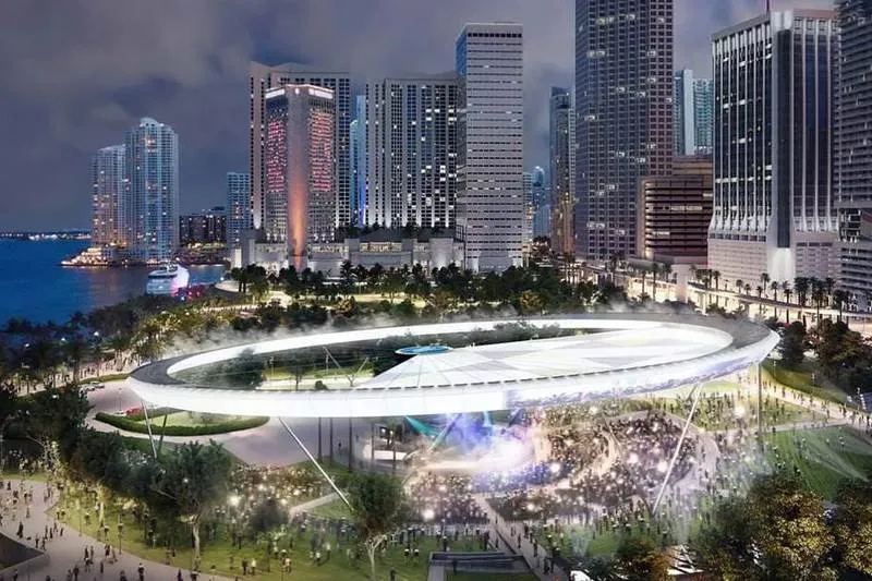 Bayfront Ampitheater with retractable 'solar-halo- roof (concept)