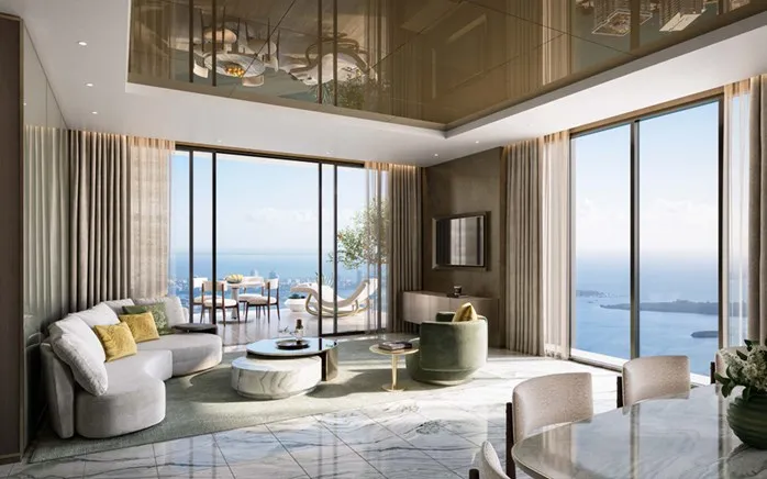 888 Brickell Living Area (Rendering)