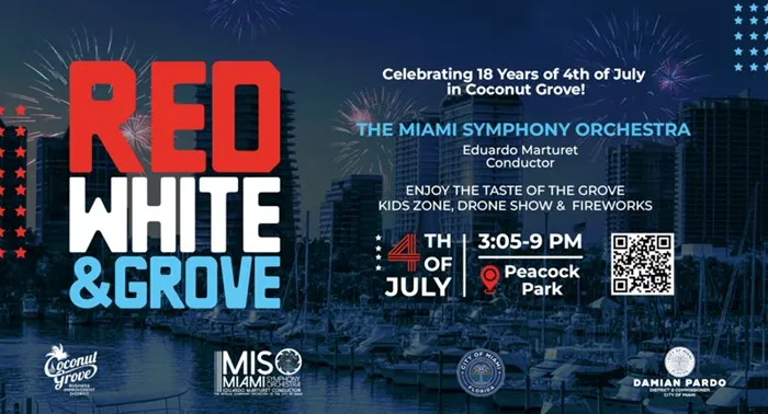 Red, White and Grove at Peacock Park